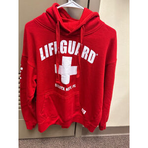 LIFEGUARD Official Ladies Red Hoodie Key West FL size L NEW